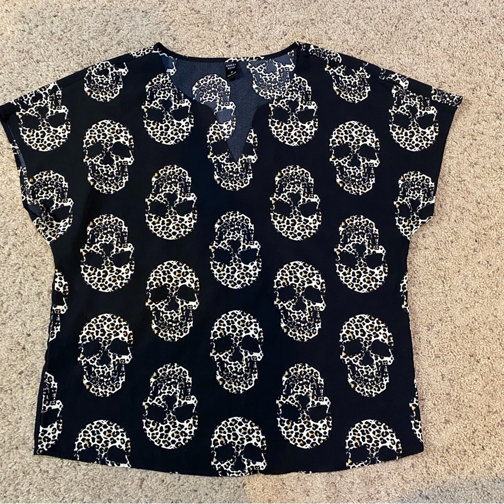 EMERY ROSE Skull Blouse Size XL
